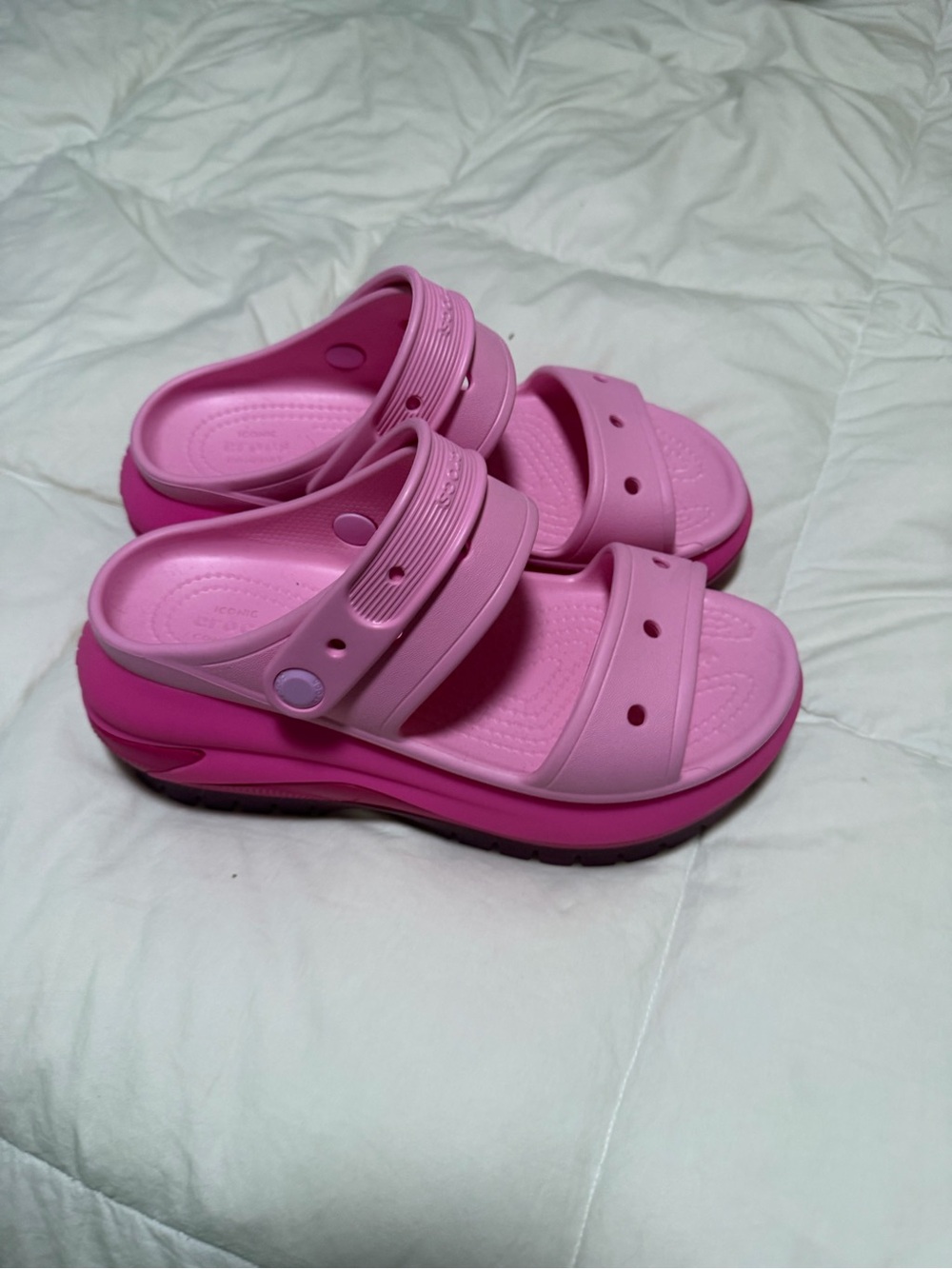 UGG Pink Platform Slide Wedge Sandals